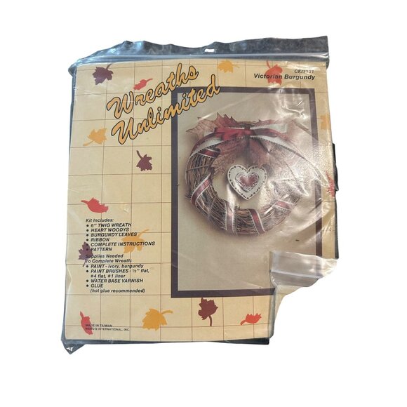 Wreaths Unlimited DIY Craft Kits - Victorian Burgundy Watermelon Green & Welcome - Picture 3 of 5